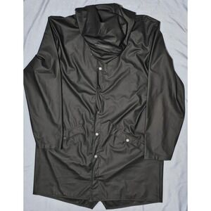 Rains Black Longer Jacket Unisex‎ Size XL Waterproof Windbreaker NWT